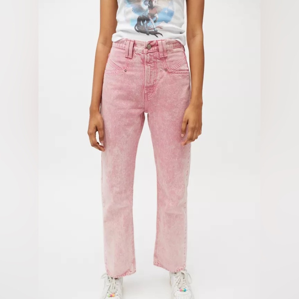 BDG Urban Outfitters Issa High Waisted Pink Cowboy Jeans, 25
